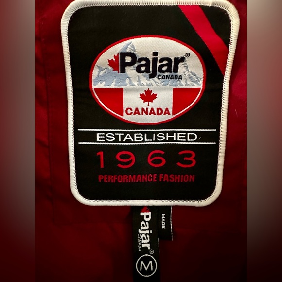 Women’s MEDIUM Red Pajar Canada Long Down Puffer Parka Coat - Picture 5 of 9